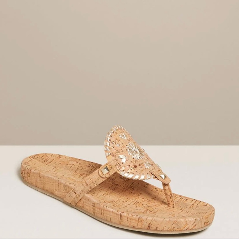 NEW in Box Jack Rogers Georgica Cork/Gold Sandal.